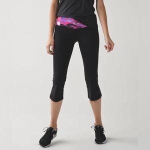 Lululemon Athletica Gather & Crow Crop ll Full On Luon Leggings Size 4